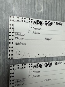 NEO GEO SNK name phone address CARD ONLY LOT/2