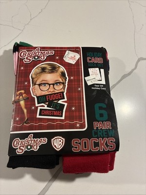 A Christmas Story Men's Movie Inspired Design 6 Pack Crew Socks