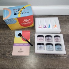 Beetles Gel Polish Dip Nail Kit Powder Pink And Blue At Home Salon Manicure Set