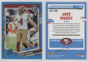 2023 Panini Donruss Optic Rated Aqua Prizm /299 Jake Moody #289 Rookie RC