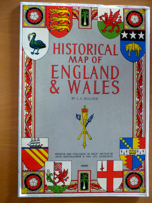 Historical Map of England  & Wales  Große dekorative Faltkarte  TOP-Wandschmuck