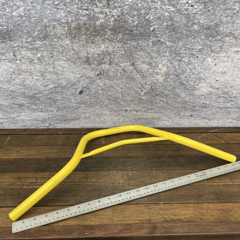 Yellow BMX Bicycle Handlebar Steel Box Bar Knurled Clamp Old School 70s 80s - Image 2 of 4