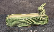 Wade England Pottery Bunny On A Log Green Vintage Collectable Figurine