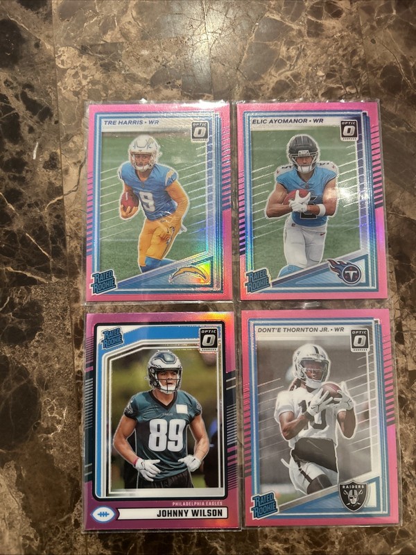 Donruss Pink Optic Rated Rookie Cards Lot Of 4 2024 & 2025