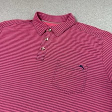 Tommy Bahama Island Zone Polo Shirt Mens Large 37.5 Technology Pima Cotton Pink
