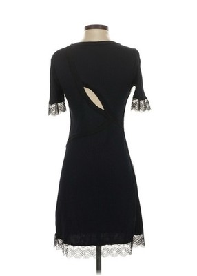 phillip lim lace dress V-Neck Midi Dress with Lace Trim - SLATE