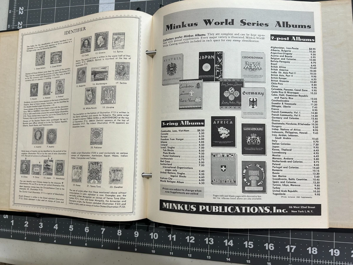 Minkus 2" Stamp Album Binder Black 2-Post Binder Empty with hardware NICE