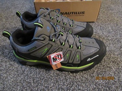 MEN'S NAUTILIS STEEL TOE ELECTRIC HAZARD WP-N2208- GRAY, SIZE 14 WORK SHOES-NEW!