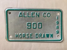 Wow 1989 900 Allen Ct Indiana Old Order Amish Horse Drawn Buggy License Plate