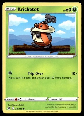 Kricketot 10/159 Pokemon Card Crown Zenith Common 60 HP Lightly Played E44