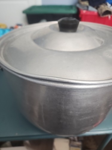 VTG Wear-Ever 14 Quart Aluminum Stock Pot with Lid & Side Handles USA - Picture 2 of 7