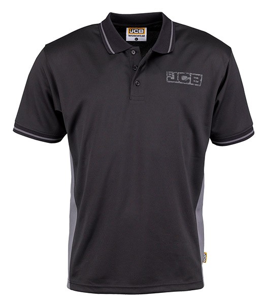 Jcb Workwear Trade Performance Polo Shirt Black/Grey Size XL