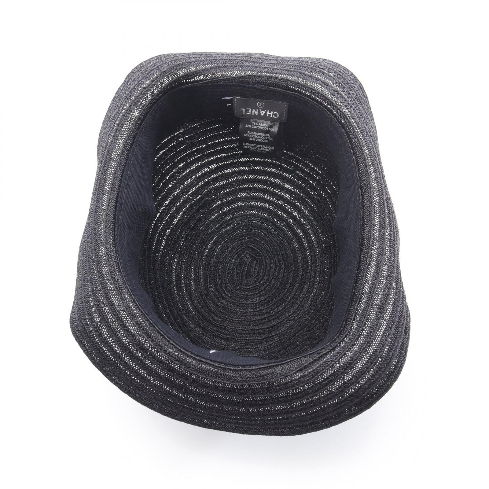 CHANEL Cocomark Hat Fabric/Cotton Black thumbnail 3