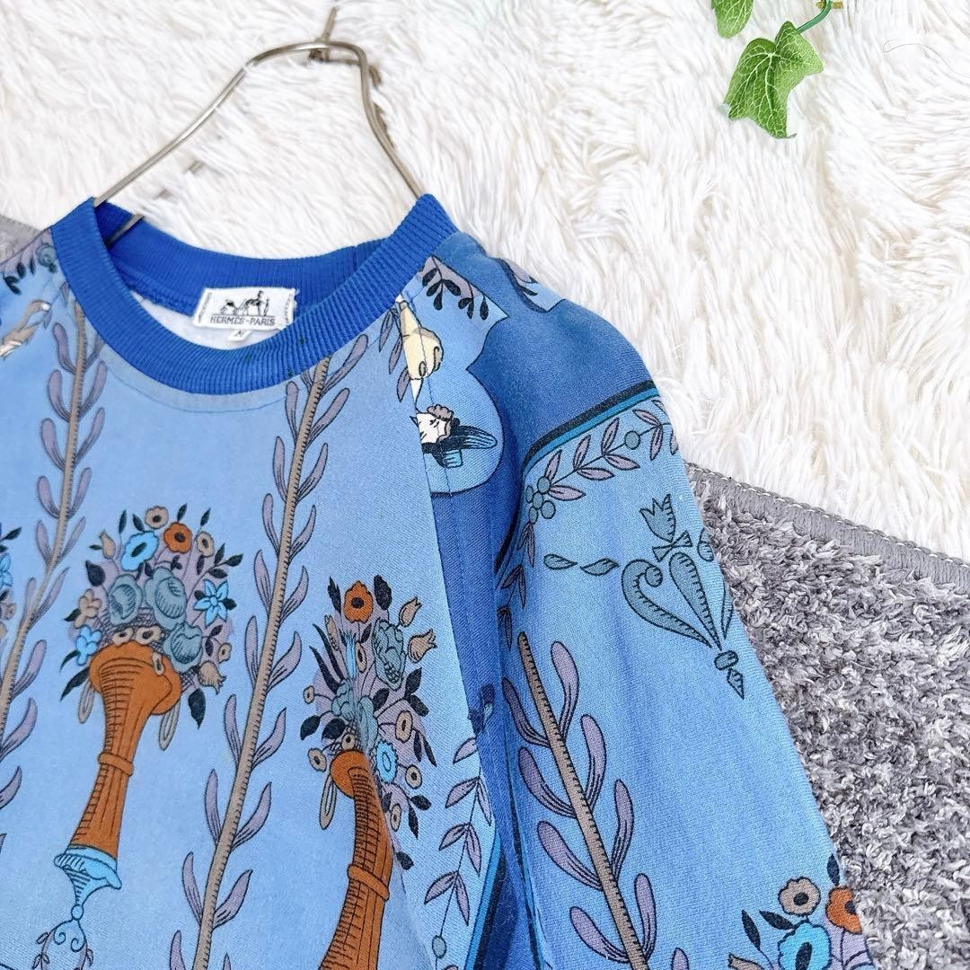 Hermes Sweatshirt Pullover with Scarf Pattern Rare Authentic Brushed image 7