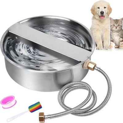 Automatic Dog Water Bowl Dispenser Large Breed Stainless Steel Auto Fill Dog  ... | eBay