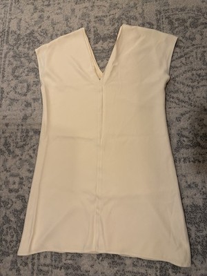 The Row Shift Silk Viscose Cream V Neck Gala Dress
