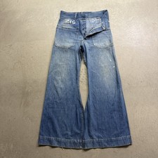 US Navy USN Sailor WWII Blue Denim Dungarees jean Button fly 1940s 30x30 1940s