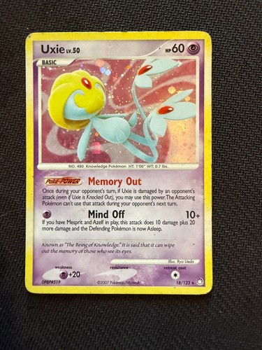 Uxie Holo 18/123 Mysterious Treasures Pokemon TCG 2007