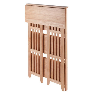Winsome Mission 4-Tier Transitional Solid Wood Folding Bookcase in Natural