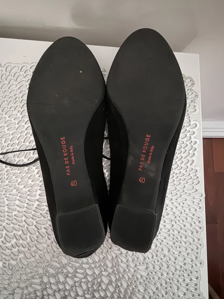 Pas de rouge sandalias de tacón de gamuza negras talla 40 Foto 3 de 4