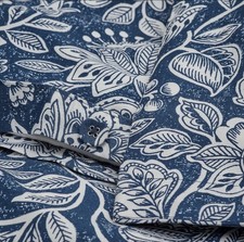 Set copripiumino matrimoniale Ikea ispirazione vintage floreale Glesstarr blu navy/bianco