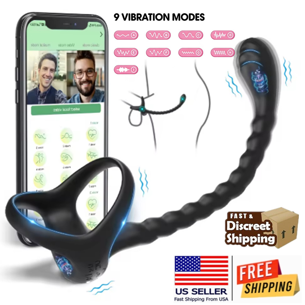 Anal Vibrator Prostate Massager With Cock Ring Sex Toy for Couple Male Anal Plug
