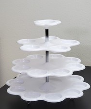 NEW 4-Tier Cupcake Stand Round White Display Tower Holder- Holds 2 dozen