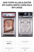 2018 Allen Ginter PSA 9 Chris Sale Rip Card W/ Ohtani RC Possible! Pop 1