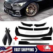 Front Bumper Lip Chin Spoiler Body Kit Splitter Side Skirt For Infiniti Q50 G37