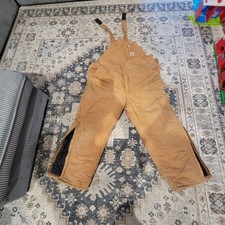 Carhartt Quilt-Lined Duck Bib Overalls Brown