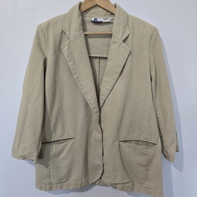 Vintage - Back Bay Co - Size M - Blazer -  100% Cotton Patch Pockets Twill - Tan