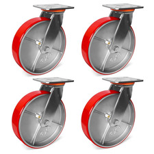 8x2 Heavy Duty Casters Set Of 4-6000 Lb Capacity Industrial Caster Wheels With