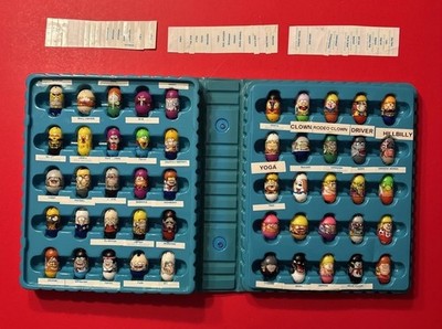 Mighty Beanz Blue Carrying Case 50 Beans Inside (Completely Full) & Stickers Vtg