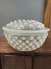 VTG Fenton Moonstone Opalescent Hobnail Powder Box Lid Trinket Dish MCM Glass