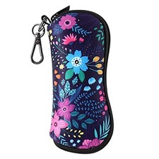 Sunglasses Case, Ultra Light Portable Neoprene Zipper Loverly Flowering Case