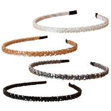 Crystal Rhinestone Headbands for Women Girls 4Pack Color A  Double Rows Spark