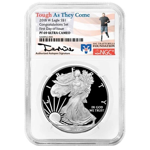 2018-W $1 1-oz Proof American Silver Eagle Congratulations Set NGC PF69UC
