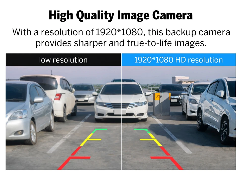 1080P Black Car RearView Backup Reverse Camera Wide Angle WaterProof AHD Parking - Image 3 of 4