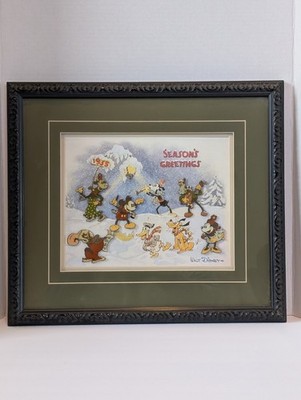 Walt Disney ''1934 Season's Greetings Christmas Card'' Framed Pin Set
