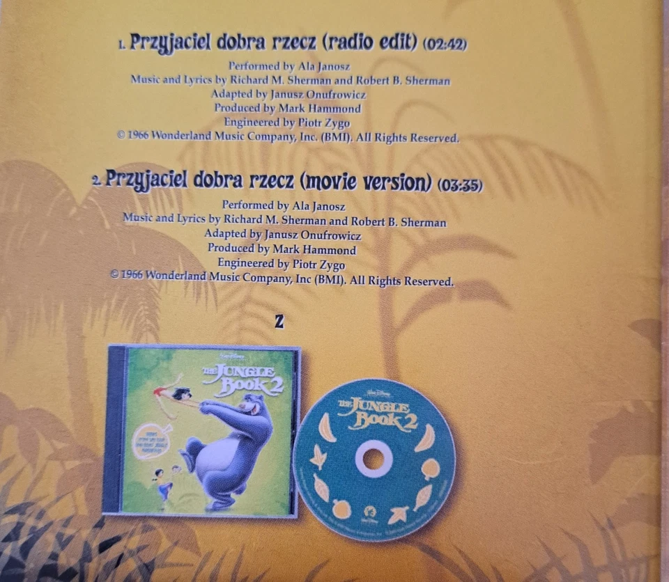 Disney Polish Cover Version Jungle Book (2003) PROMO SINGLE - Bild 3 von 3