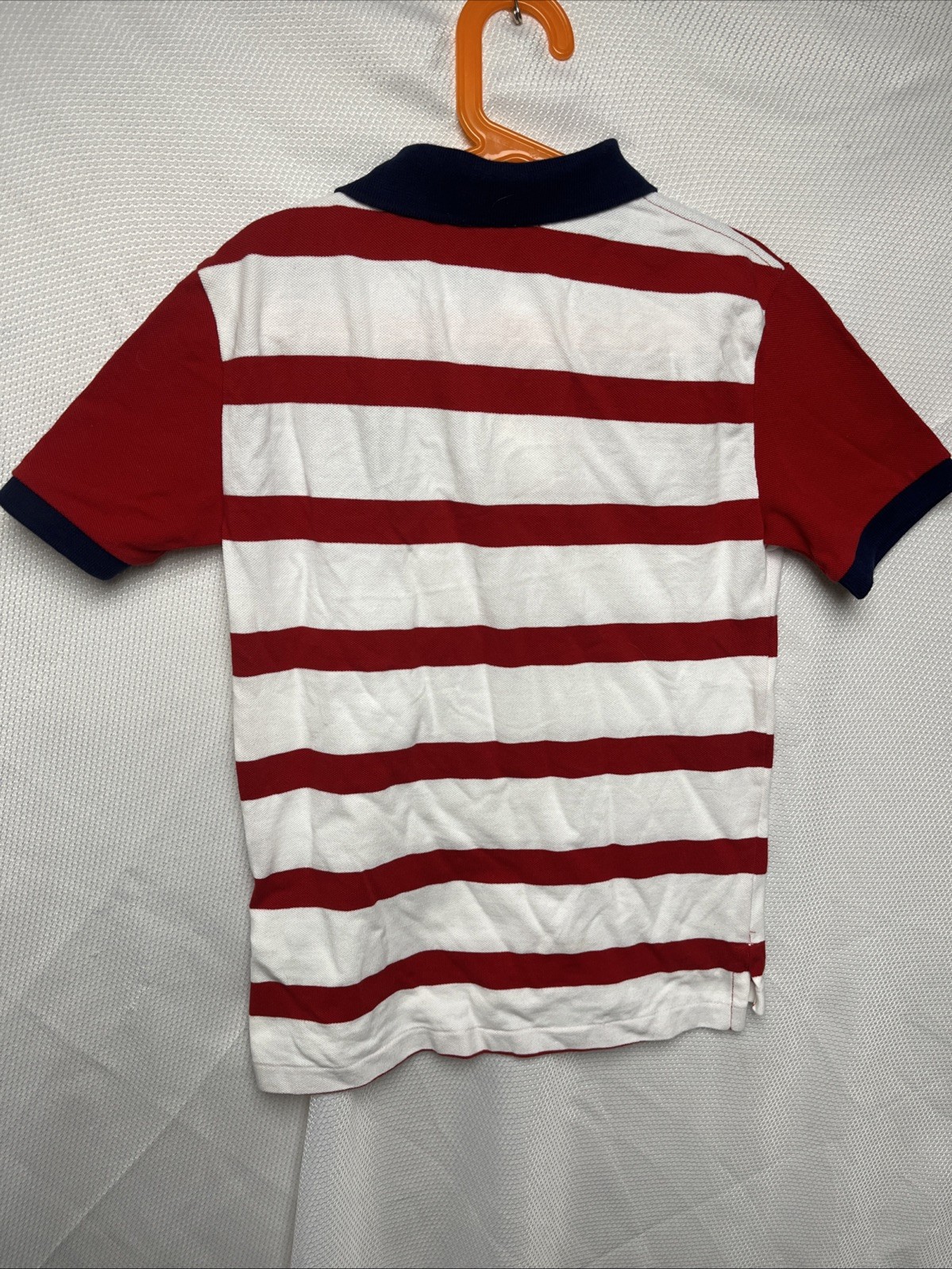 Polo Ralph Lauren camicia giovane piccola rossa bianca a righe grande pony manica corta ragazzo