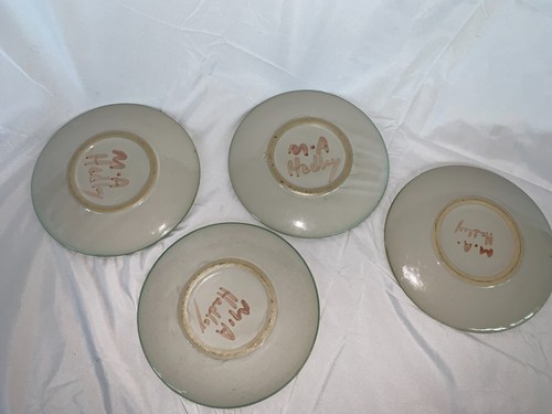 2) Vtg M A Hadley Pottery Green Pear & Grape Bread Dessert Small Plate 6-3/8 - Picture 6 of 6