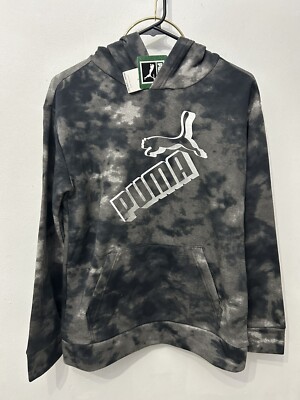 New Puma Big Kids Size L (14-16) Big Logo Fleece Hoodie Pullover Sweatshirt