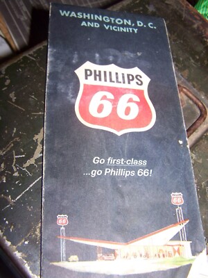 Phillips 66 Road Map of Washington DC And Vicinity 1964