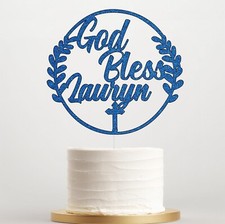 Custom God Bless Cake Topper, Baptism Cake Topper, Personalised Any Name Topper