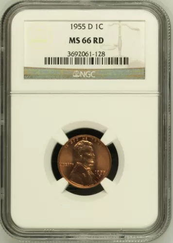 1955 D Lincoln Cent NGC MS 66 RD