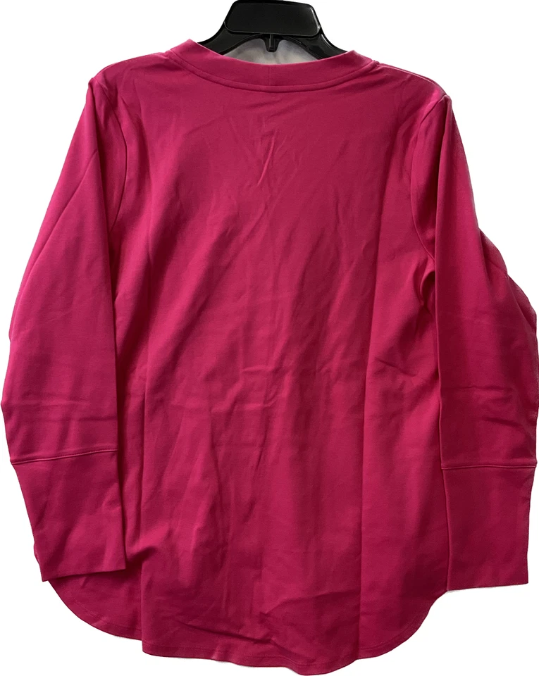 Isaacmizrahi Live Long Sleeve Button Top Womens Size MP Pink - Imagem 3 de 4