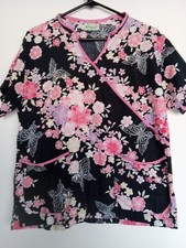 Scrub top Size M floral print by MJ Fransico. See photos for design