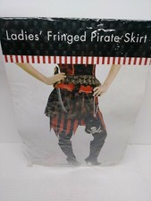 Ladie's Fringed Pirate Skirt Halloween Costume w/Pirate Soft Hat  B