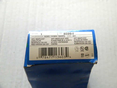 Leviton 8599-I GFCI Smartlock 15A 125V Receptacle Ivory New Old Stock